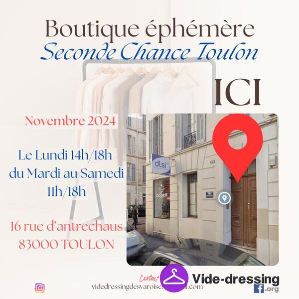 Boutique éphémère Seconde Chance Toulon